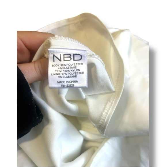 Revolve NBD Swoon Sexy White Bustier Dress Lace Peplum Open Back Bridal Size Sm - Picture 13 of 14